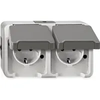 Merten SCHUKO-Doppel-Steckd. MEG2321-8029 lichtgrau AQUASTAR MEG2321-8029 MEG2321-8029 (MEG2321-8029)
