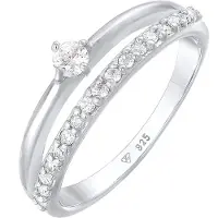 Elli Silberring "Ring Zirkonia Solitär Verlobung 925 Silber" Gr. 56, silber, Fingerringe, Damen, 56, Silber 925 (Sterlingsilber), Silberring