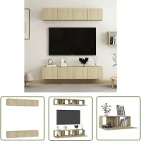 The Living Store TV-Schränke 4 Stk. Sonoma-Eiche 80x30x30 cm Holzwerkstoff
