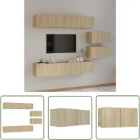The Living Store 6-tlg. TV-Schrank-Set Sonoma-Eiche Holzwerkstoff