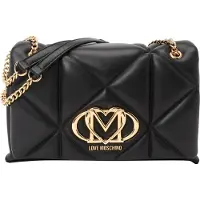 Love Moschino Love Tasche gesteppt schwarz Herz-M Ketten gold