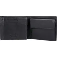 Esquire Leder Geldbörse Harry RFID Wallet Quer with Flap Black schwarz