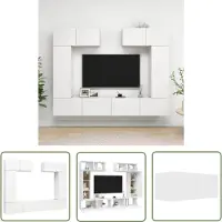 The Living Store 6-tlg. TV-Schrank-Set Weiß Holzwerkstoff