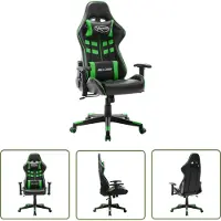 The Living Store Gaming-Stuhl Schwarz und Grün Kunstleder