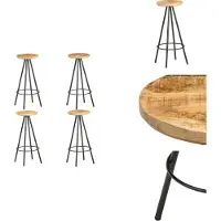 vidaXL Barhocker 4 Stk. Raues Mangoholz - Barhocker