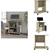 vidaXL Schreibtisch Sonoma-Eiche 80x50x75 cm Holzwerkstoff - Schreibtische