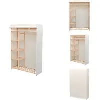 vidaXL Schrank Stoff und Kiefernholz 110 x 40 x 170 cm - Kleiderschränke