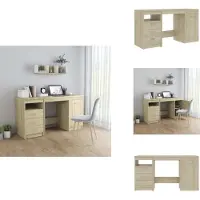 vidaXL Schreibtisch Sonoma-Eiche 140x50x76 cm Holzwerkstoff - Schreibtische