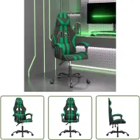 The Living Store Gaming-Stuhl Schwarz und Grün Kunstleder