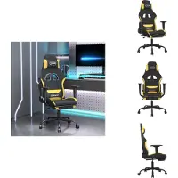 vidaXL Gaming-Stuhl mit Fußstütze Schwarz und Gelb Stoff - Gaming-Sessel