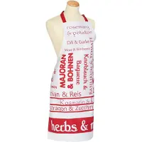 Stuco Kochschürze "Herbs&More", rot (weiß, rot), B:80cm L:85cm, Baumwolle, Schürzen, Kochschürze