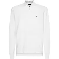 Tommy Hilfiger Langarm-Poloshirt "1985 REGULAR LS POLO", Herren, Gr. XL, weiß, Piqué, Obermaterial: 96% Baumwolle, 4% Elasthan, normal, Rippbündchen, Shirts Langarm-Poloshirt