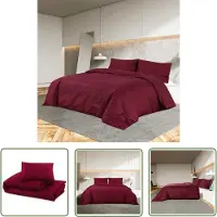 The Living Store Bettwäsche-Set Bordeauxrot 155x220 cm Leichte Mikrofaser