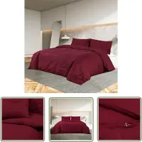 The Living Store Bettwäsche-Set Bordeauxrot 135x200 cm Leichte Mikrofaser