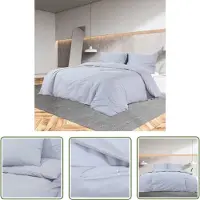 The Living Store Bettwäsche-Set Grau 200x220 cm Baumwolle