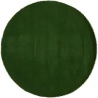 Carpetfine Wollteppich "Gabbeh Lola Uni", grün, H:14mm Ø:60cm, Wolle, Teppiche, Wollteppich, mit natürlichem Pflanzenmaterial von Hand gewebt, auch als Läufer