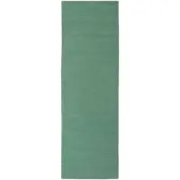 Carpetfine Wollteppich "Gabbeh Lola Uni", blau (türkis), B:80cm H:14mm L:300cm, Wolle, Teppiche, Wollteppich, mit natürlichem Pflanzenmaterial von Hand gewebt, auch in Rund