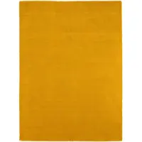 Carpetfine Wollteppich "Gabbeh Lola Uni", gelb, B:200cm H:14mm L:290cm, Wolle, Teppiche, Wollteppich, mit natürlichem Pflanzenmaterial von Hand gewebt, auch in Rund