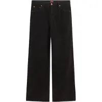 Superdry für Damen. W7011108A Mitteltaillierte Cordhose mit weitem Bein Schwarz (28/32), Lässig, Baumwolle