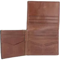 Fossil Leder Geldbörse Derrick Execufold Brown braun