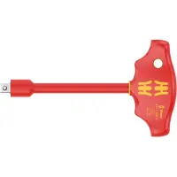 Wera 410 i VDE B VDE-isolierter Quergriff-Adapterschraubendreher für 3/8 Zoll Steckschlüsseleinsätze, 3/8 Zoll x 130 mm
