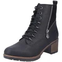 Rieker Damen Schnürstiefeletten Schwarz Synthetik Größe: 42