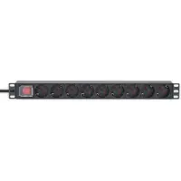 Intellinet 715133, 1U, Aluminium, Schwarz, 9 AC-Ausgänge, Typ F, Typ F