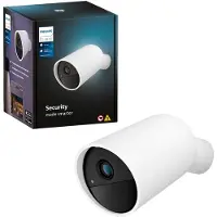 Philips Secure Kamera weiß, kabellos, IP-Sicherheitskamera, Innen & Außen, Kabellos, Amazon Alexa / Google Home / Apple HomeKit, Wand, Weiß