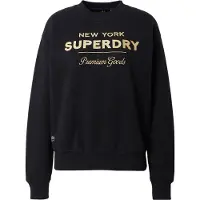 Superdry für Damen. W2011991A Luxe Metallic-Logo-Sweatshirt schwarz (S), Lässig, Sportlich, Grau, Baumwolle