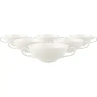 Villeroy & Boch Tasse "Suppen-Obertassen Royal 200 ml 6er Set weiß", weiß, Porzellan, Trinkgefäße, Tasse