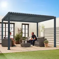 Sweeek - Bioklimatische Pergola mit Lamellendach Triomphe 3x4m - Anthrazit