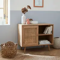 Sweeek - Sideboard mit Rattangeflecht 80 x 39 x 65,8 cm - Natur