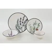 Hermia Concept , TY140524F022A29DM00MAET600, Essservices, Keramik-Geschirrset (24-teilig), Weiß, Keramik Steinzeug, 26 x 26 cm