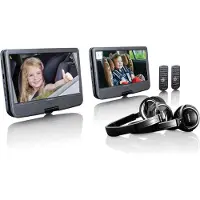 Lenco DVP-1046BK Tragbarer DVD-Player 2er-Set 2 x 10 Zoll Akku USB SD Schwarz