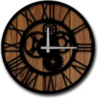 Opviq , 5050MS-008, Wanduhren, Mehrfarbig, MDF, 50 x 50 cm