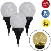 Näve Solarleuchte Garten 3er Set Kugel Solarlampe Außen Außenleuchte Solar 5248203