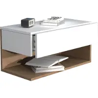 VCM Nachttisch "Wandschublade Wand Hänge Nachttisch Usal XL 60cm", braun (weiß, honig, eiche), B:60cm T:32cm, Tische, Nachttisch