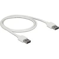 DeLOCK 85193, 1 m, USB A, USB A, USB 2.0, Männlich/Männlich, Weiß