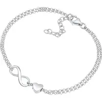 Elli Armkette "Armband Herz Unendlichkeit Infinity 925 Silber" Gr. 160, silber, Armbänder, Damen, Silber 925 (Sterlingsilber), Armkette