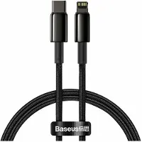 Baseus Tungsten Gold, 1 m, Lightning, USB C, Männlich, Männlich, Schwarz