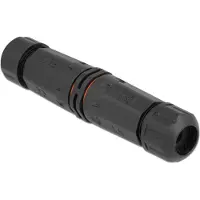 DeLOCK Kabelverbinder für Außenbereich 5 Pin, IP68 wasserdicht, schraubbar, Kabeldurchmesser 4,5 - 7,5 mm schwarz, Gerade, 85 - 260 V, Schwarz, IP68, 25 mm, 114 mm