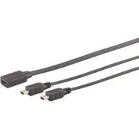 Shiverpeaks USB-C Y-Kabel, 2x USB Mini-B, schwarz, 0,3 m