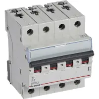 Legrand 404150 TX3 Leitungsschutzschalter B-Charakteristik, 4A, 4-polig, 10kA, 400VAC, 4TE