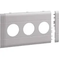 Hager GB120307035 Blende 3-fach Steckdose zu BRA/H/S 120mm anreihbar halogenfrei lichtgrau