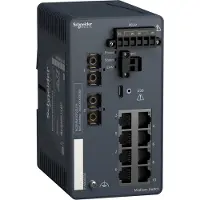 Schneider Electric MCSESM103F2CU1H Modicon Extended Managed Switch, 8 Ports Kupfer (8TX 10/100 Mbit/s) + 2 Glasfaser Multimode (2FX-MM 100 Mbit/s)