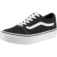 Vans Plateausneaker "Ward Platform", Jungen, Gr. 31, schwarz-weiß (schwarz, weiß), Textil, Schuhe Plateausneaker, aus textilem Canvas-Material