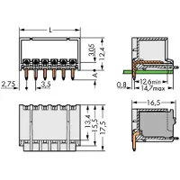 Wago 2091-1426/200-000 THR-Stiftleiste,Lötstift Ø 1,0 mm,abgewinkelt,lichtgrau 20911426200000 - 100 Stück