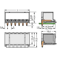 Wago 2092-1422/200-000 THR-Stiftleiste,Lötstift Ø 1,4 mm,abgewinkelt,lichtgrau 20921422200000 - 200 Stück