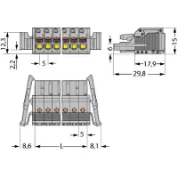 Wago 2231-120/037-000 1-Leiter-Federleiste,Drücker,Push-in CAGE CLAMP,grau 2231120037000 - 10 Stück