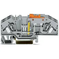 Wago 282-638 Erdleiter-Trennklemme,mit Prüfmöglichkeit,mit Trennmesserhalter, orange,grau 282638 - 12 Stück